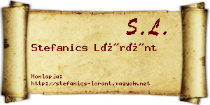 Stefanics Lóránt névjegykártya