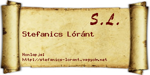 Stefanics Lóránt névjegykártya