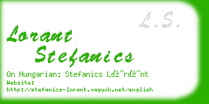 lorant stefanics business card